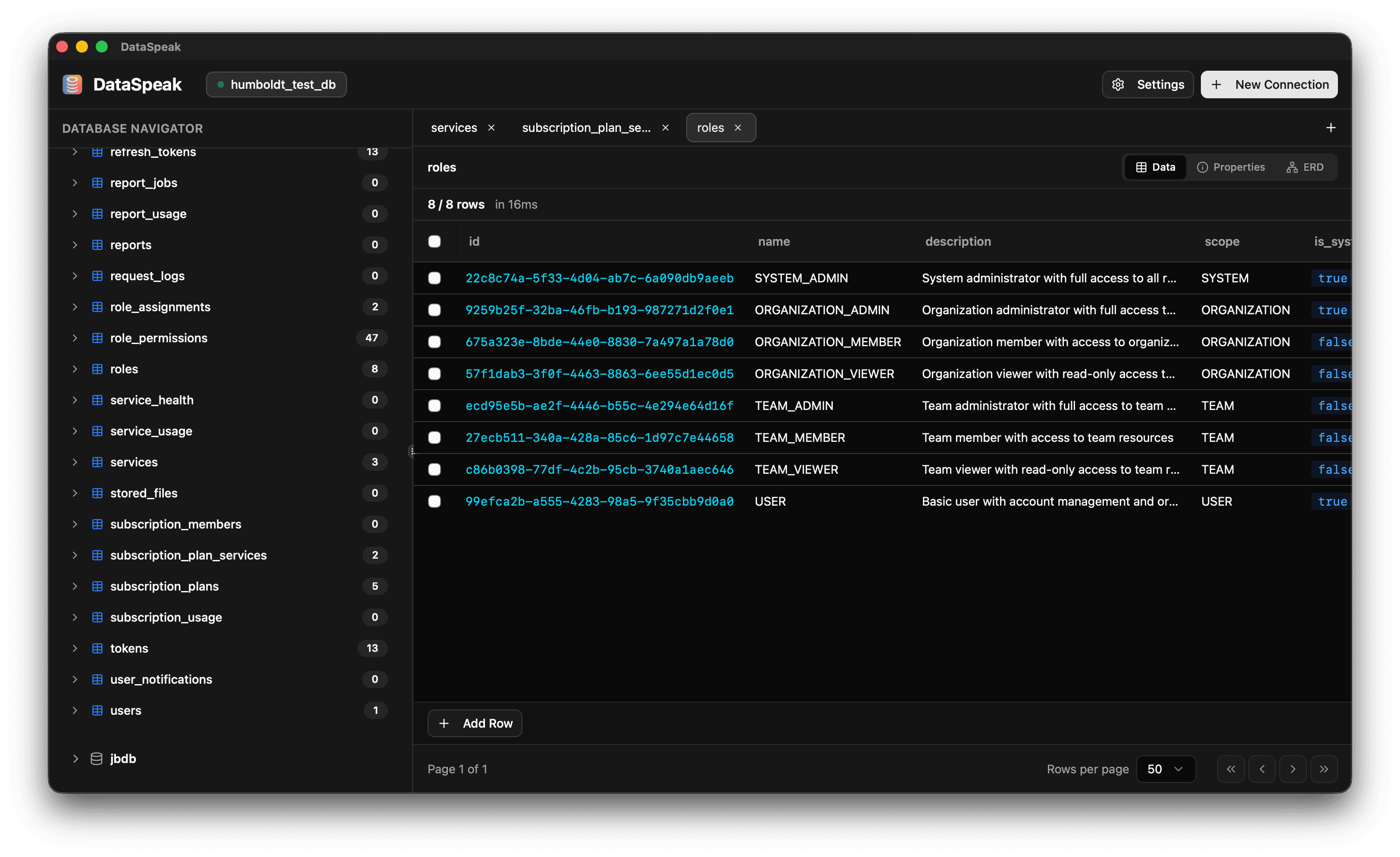 DataSpeak query editor